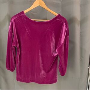 Mossimo hot pink textured velour top XS